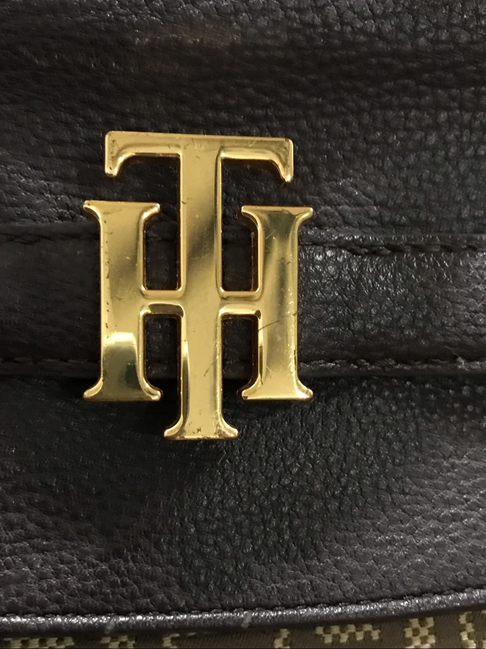 Tommy Hilfiger Brown & Beige Monogram Leather Backpack with  display picture 2